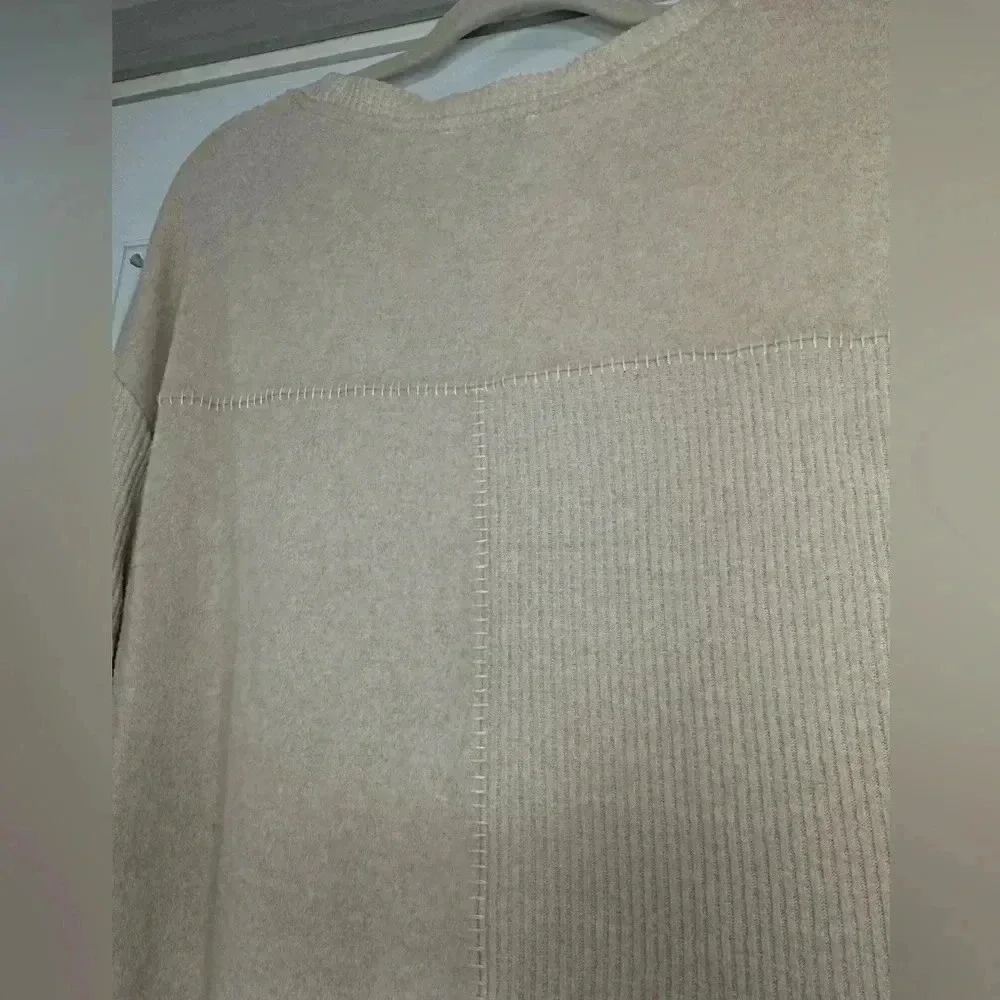 Anthropologie Saturday Sunday Light Pink Cream Long Sleeve Sweater Lace …